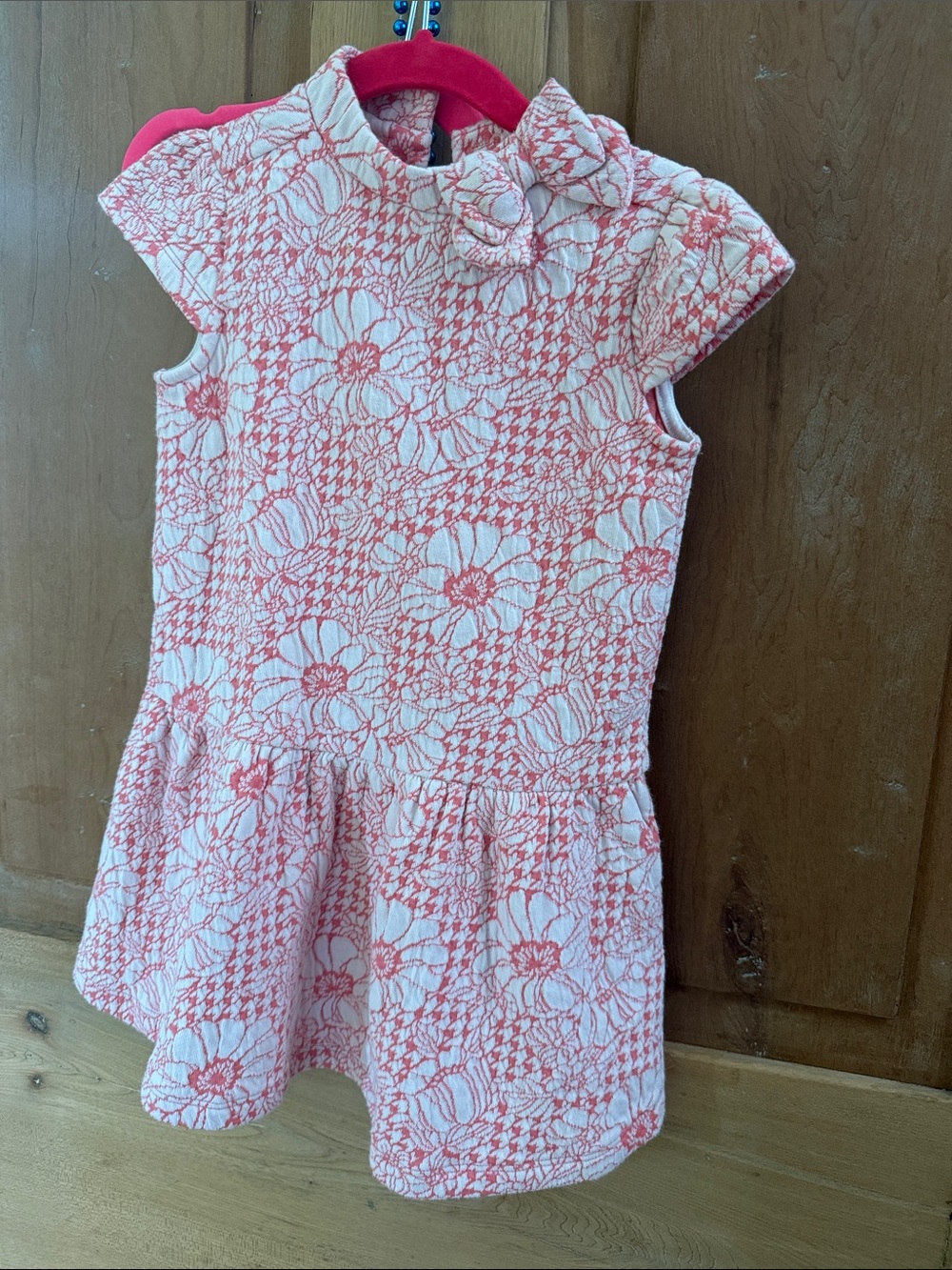 Janie and Jack Girls' Pink Floral Textured Dress
